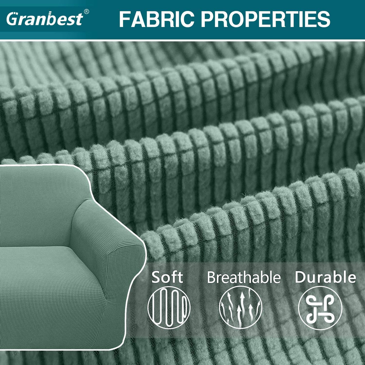 High Stretch Sofa Covers 4 Seater Soft Extra Large Couch Covers for Dogs Cats Jacquard Spandex Non Slip Sofa Slipcover Furniture Protector with Elastic Bottom (4 Seater, Matcha Green)