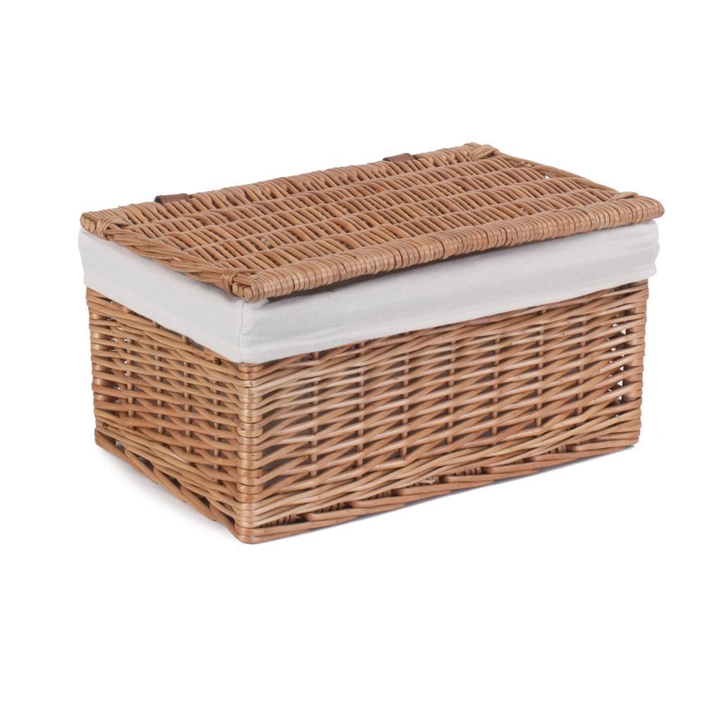 Cotton Lined Wicker Storage Basket