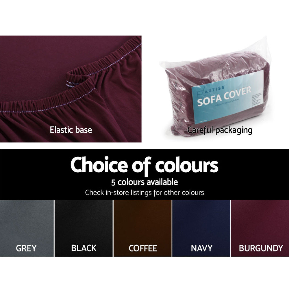 Burgundy sofa cover- 3 seater