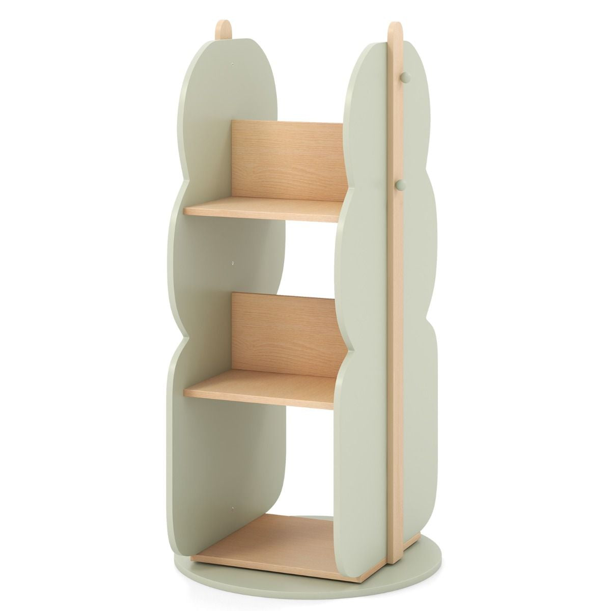 360° Display Corner Book Shelf with Side Hooks for Small Space